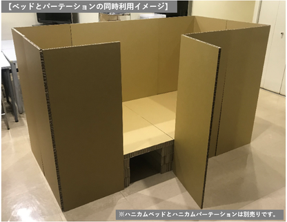 ハニカムパーテーション　段ボールパーテーション　ペーパーハニカム　段ボールベッド　避難所ベッド