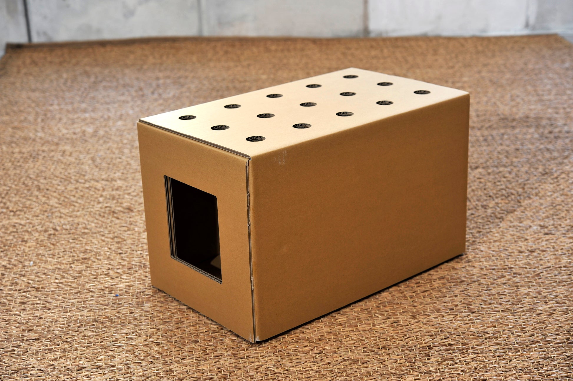 ハコネコ　ペーパーハニカムで作られたお家です。