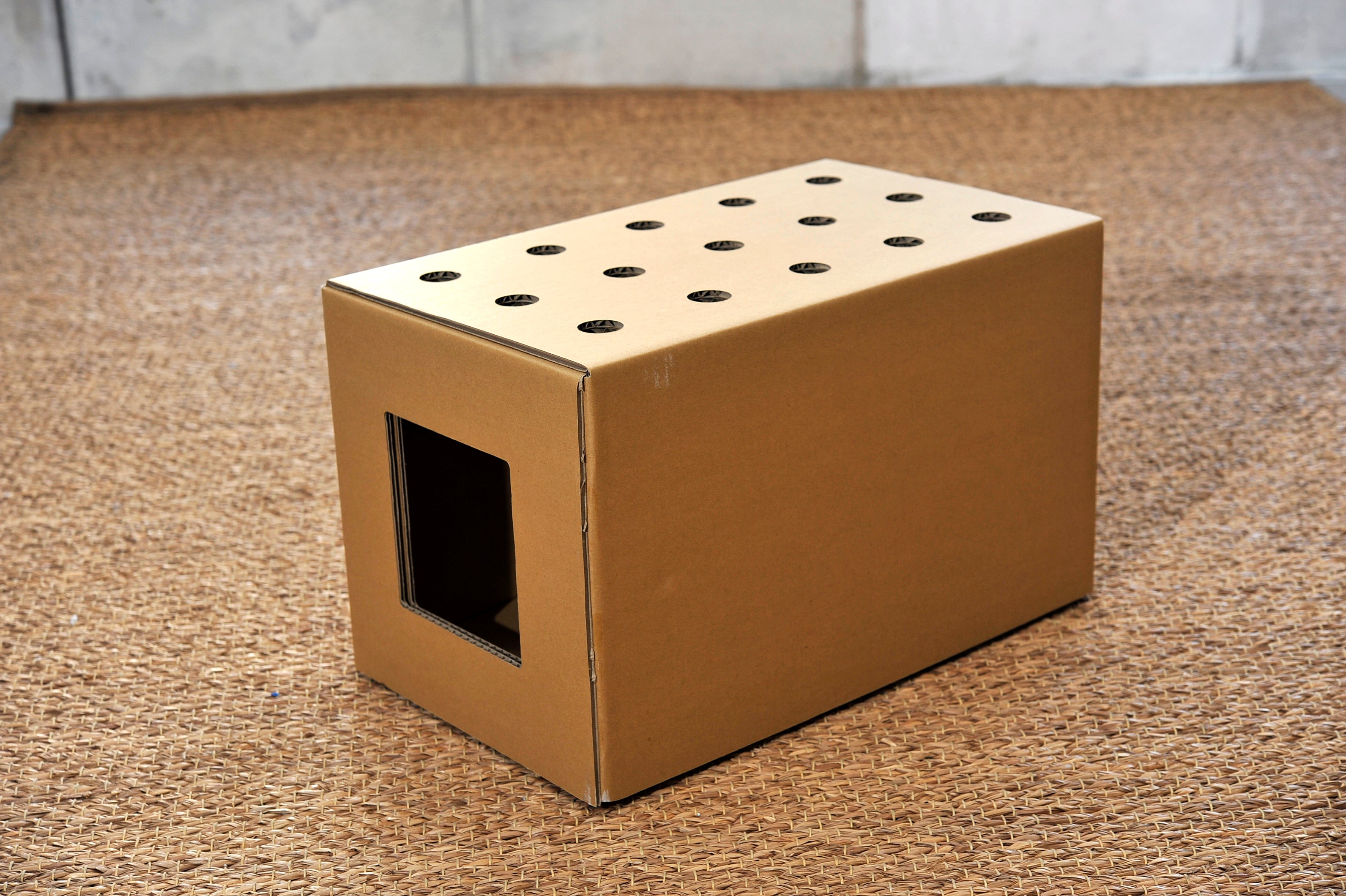 ハコネコ　ペーパーハニカムで作られたお家です。